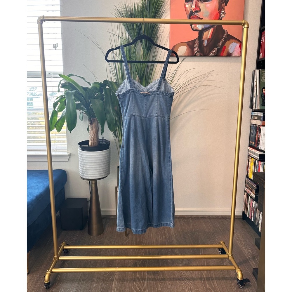 GUESS Culotte Denim Jumpsuit - Size 4 - Picture 5 of 15